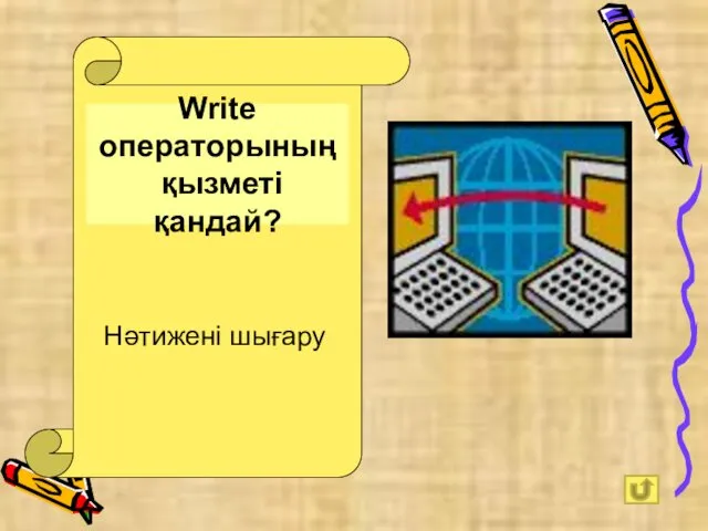 Write операторының қызметі қандай? Нәтижені шығару