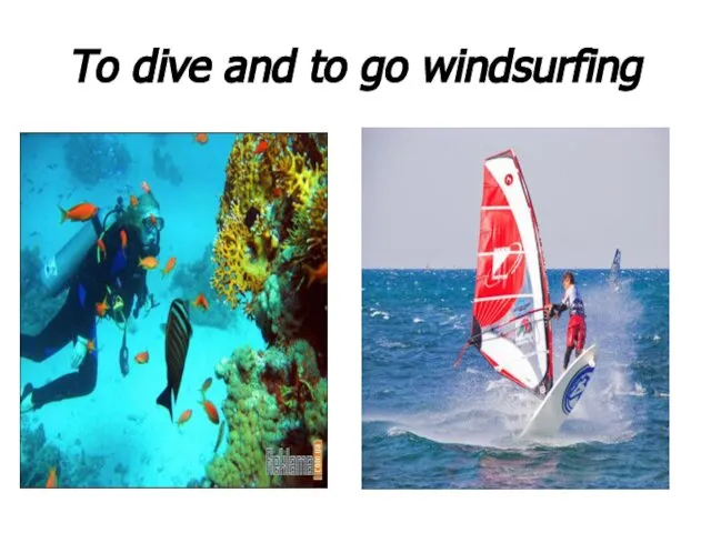 To dive and to go windsurfing