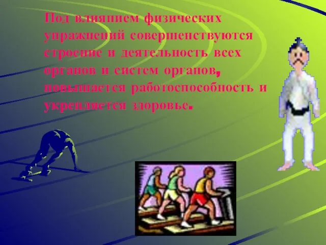 Под влиянием физических упражнений совершенствуются строение и деятельность всех органов и