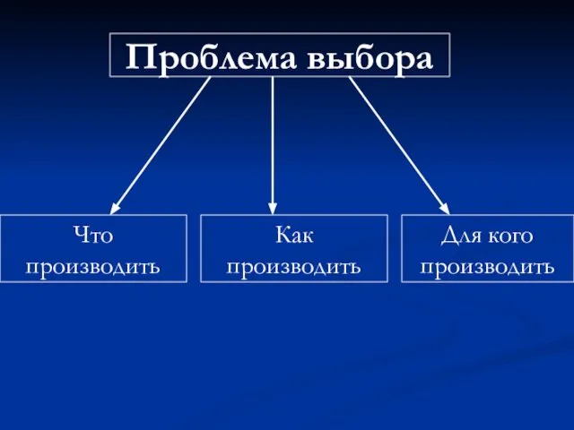 Проблема выбора Что производить Как производить Для кого производить