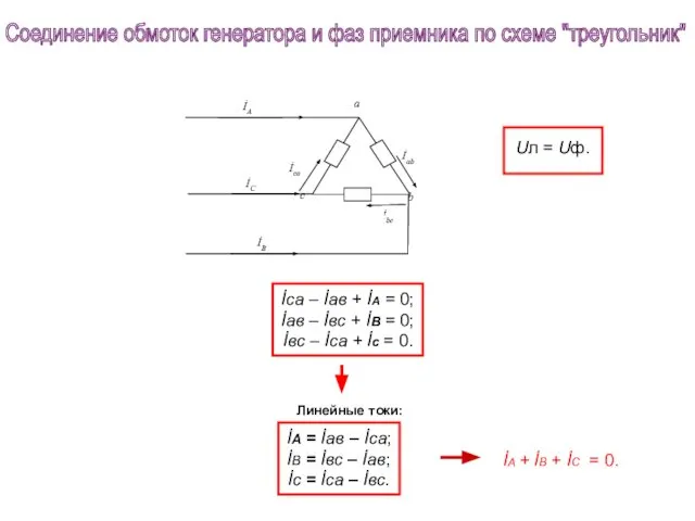 Uл = Uф. İса – İав + İА = 0; İав