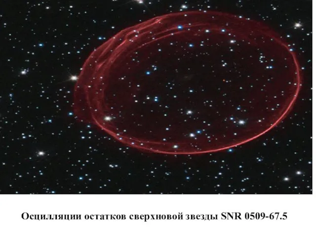 Осцилляции остатков сверхновой звезды SNR 0509-67.5