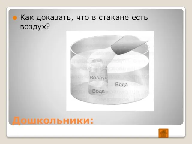 Дошкольники: Как доказать, что в стакане есть воздух?