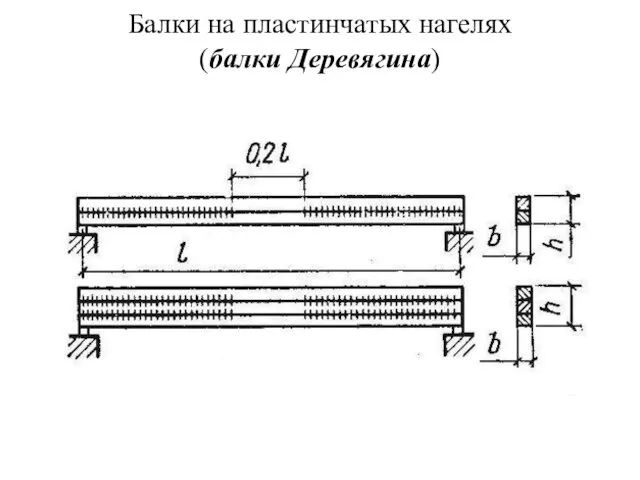 Балки на пластинчатых нагелях (балки Деревягина)