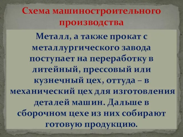 Металл, а также прокат с металлургического завода поступает на переработку в