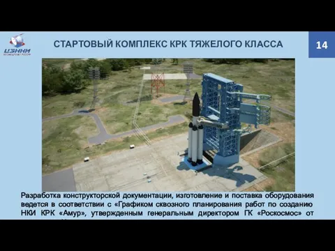 14 СТАРТОВЫЙ КОМПЛЕКС КРК ТЯЖЕЛОГО КЛАССА Разработка конструкторской документации, изготовление и