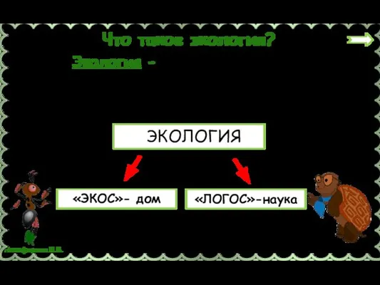 Что такое экология? ЭКОЛОГИЯ «ЭКОС»- дом «ЛОГОС»-наука Клик мышкой на вопрос