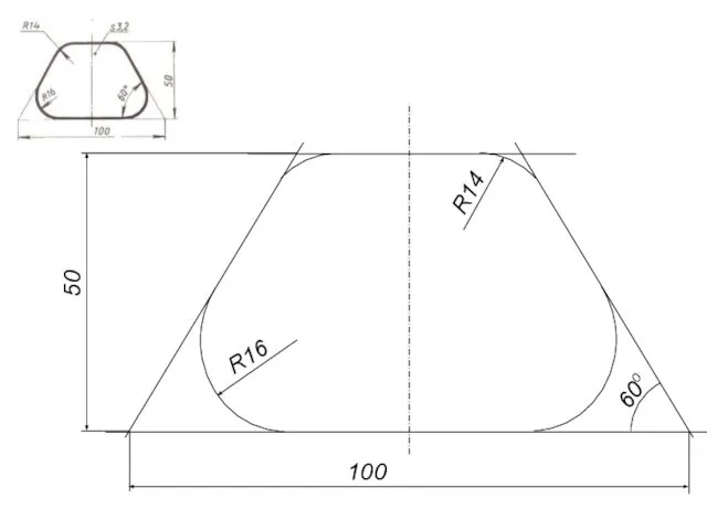 100 50 60о R16 R14