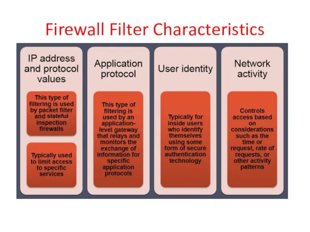 Firewall Filter Characteristics