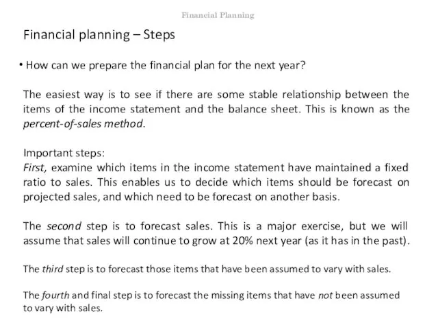 Financial planning – Steps How can we prepare the financial plan