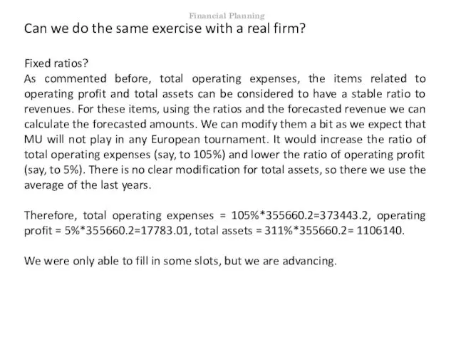 Can we do the same exercise with a real firm? Fixed