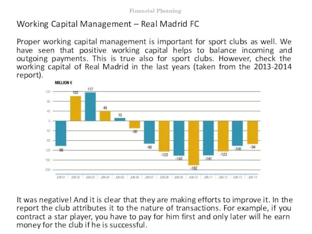 Working Capital Management – Real Madrid FC Proper working capital management