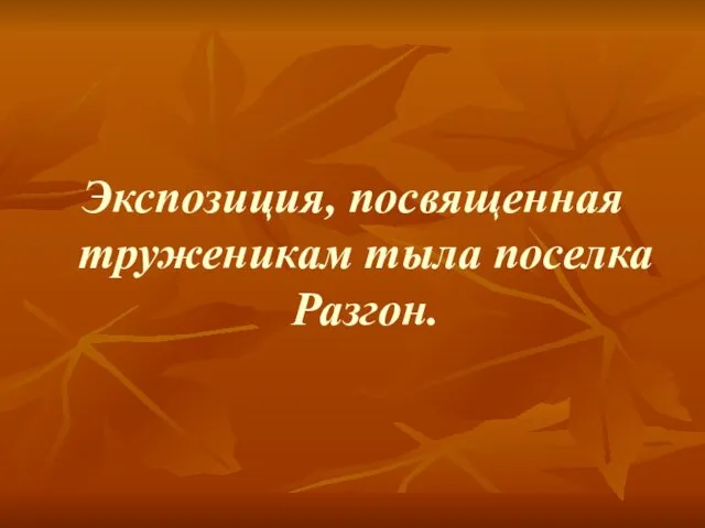 Экспозиция, посвященная труженикам тыла поселка Разгон.