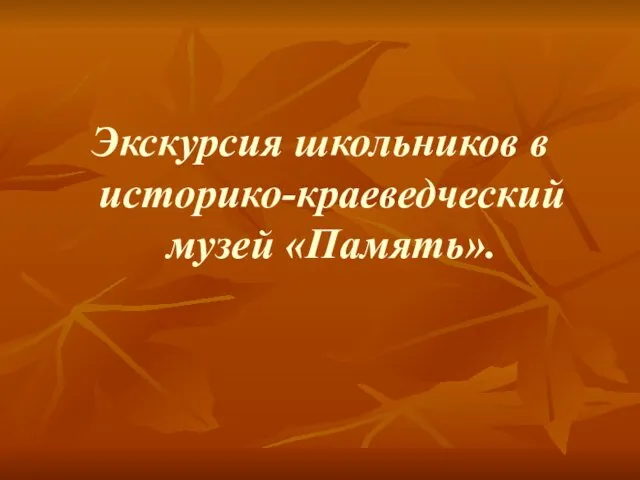 Экскурсия школьников в историко-краеведческий музей «Память».