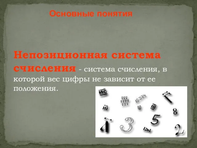 Система счисления — способ записи чисел с помощью заданного набора специальных