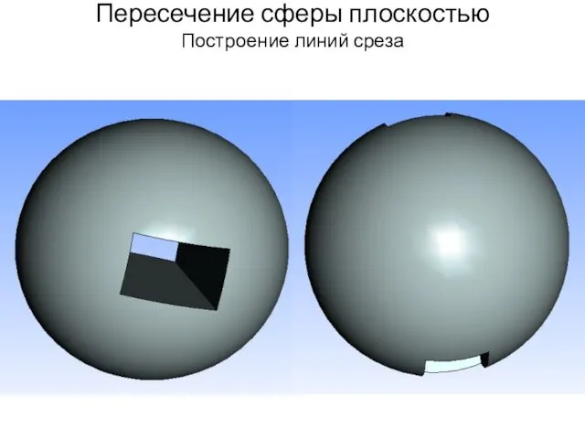 Пересечение сферы плоскостью Построение линий среза