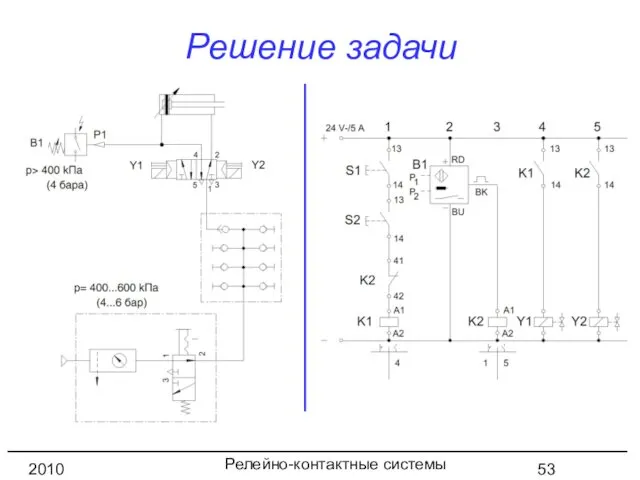 Релейно-контактные системы управления 2010 год Решение задачи