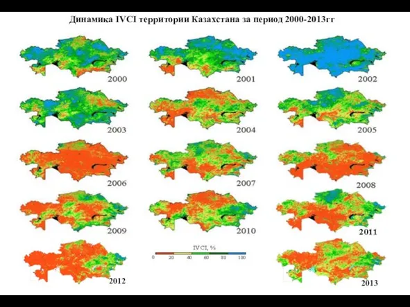 Динамика IVСI территории Казахстана за период 2000-2013гг