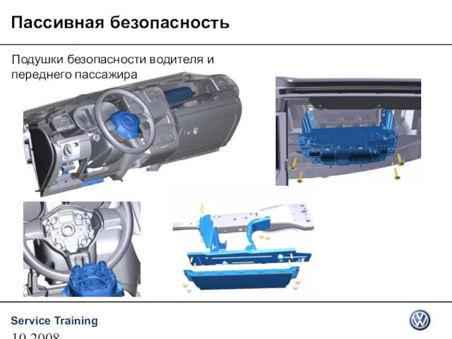 10.2008 Пассивная безопасность Подушки безопасности водителя и переднего пассажира