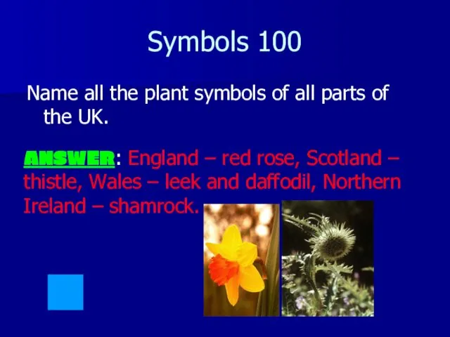 Symbols 100 Name all the plant symbols of all parts of