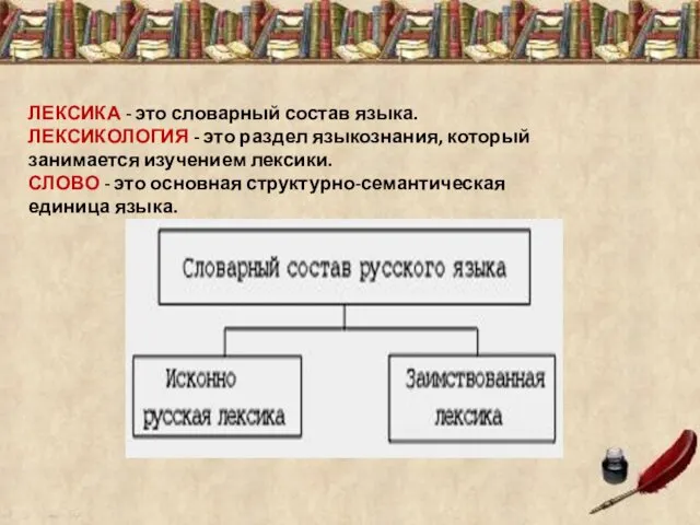 ЛЕКСИКА - это словарный состав языка. ЛЕКСИКОЛОГИЯ - это раздел языкознания,