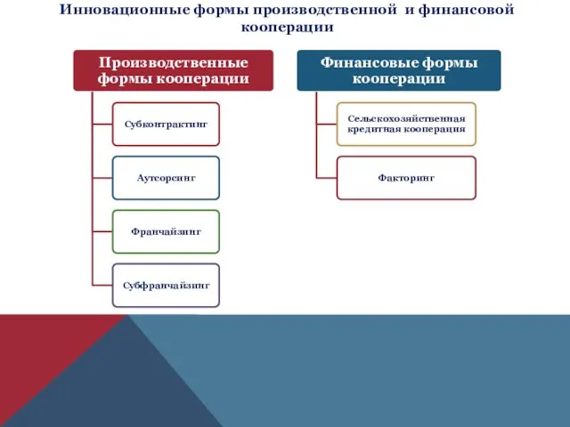 Инновационные формы производственной и финансовой кооперации