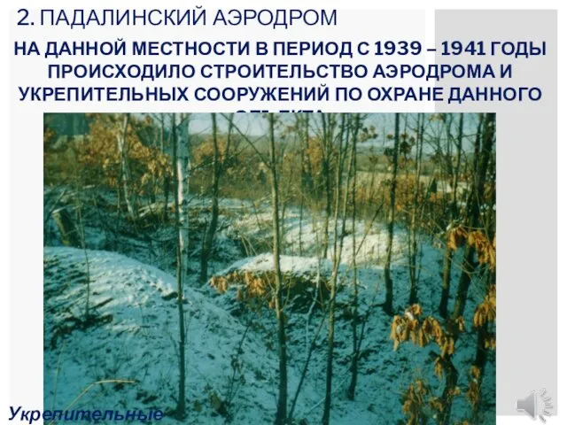 2. ПАДАЛИНСКИЙ АЭРОДРОМ НА ДАННОЙ МЕСТНОСТИ В ПЕРИОД С 1939 –