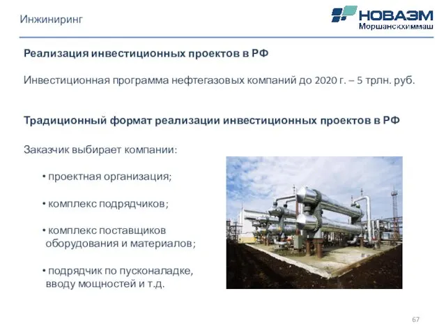 Реализация инвестиционных проектов в РФ Инвестиционная программа нефтегазовых компаний до 2020