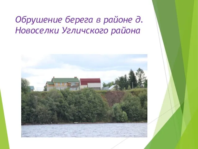 Обрушение берега в районе д. Новоселки Угличского района