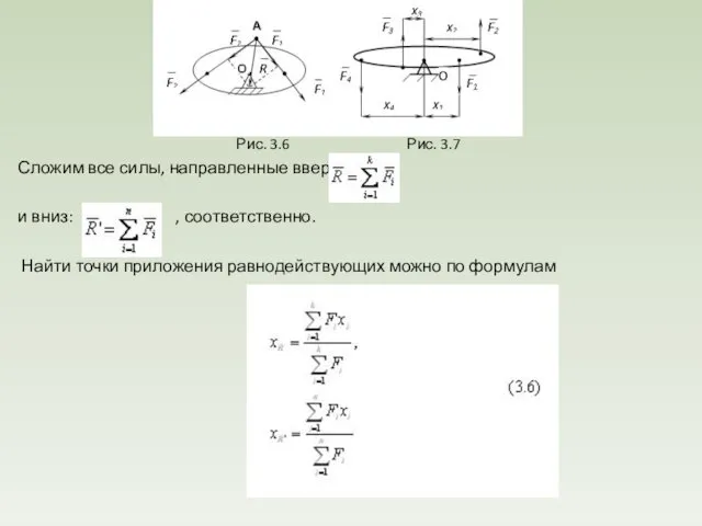 Рис. 3.6 Рис. 3.7 Сложим все силы, направленные вверх: , и