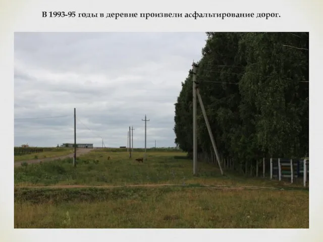 В 1993-95 годы в деревне произвели асфальтирование дорог.