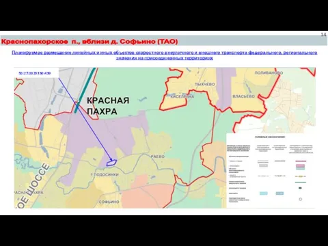 Краснопахорское п., вблизи д. Софьино (ТАО) Планируемое размещение линейных и иных