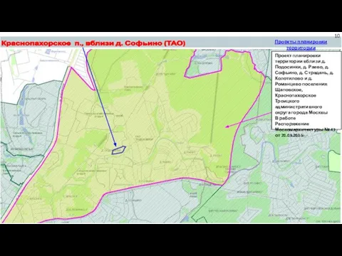 Краснопахорское п., вблизи д. Софьино (ТАО) Проект планировки территории вблизи д.