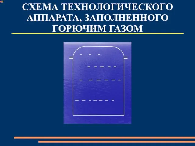 СХЕМА ТЕХНОЛОГИЧЕСКОГО АППАРАТА, ЗАПОЛНЕННОГО ГОРЮЧИМ ГАЗОМ