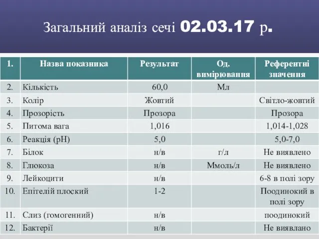 Загальний аналіз сечі 02.03.17 р.