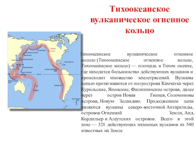 Тихоокеанское вулканическое огненное кольцо ТТихоокеанское вулканическое огненное кольцо (Тихоокеанское огненное кольцо,