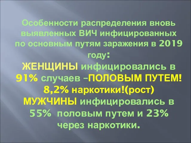 Особенности распределения вновь выявленных ВИЧ инфицированных по основным путям заражения в