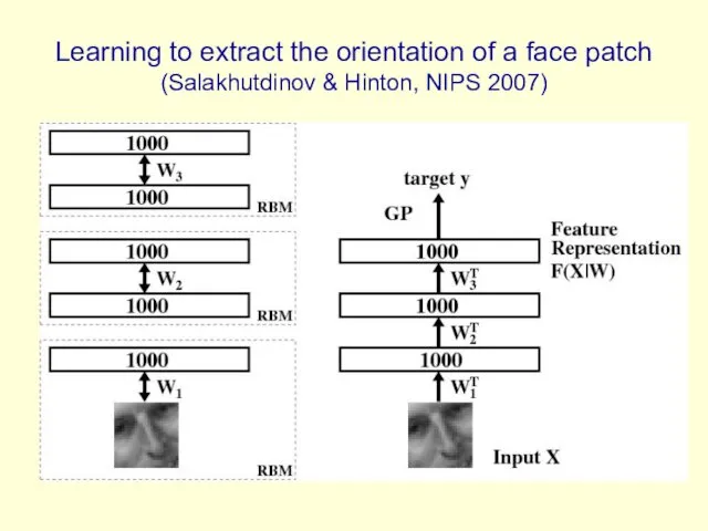 Learning to extract the orientation of a face patch (Salakhutdinov & Hinton, NIPS 2007)