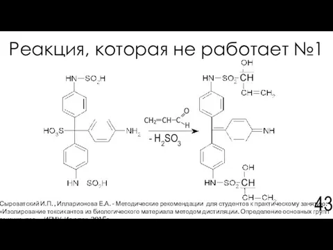 Реакция, которая не работает №1 Сыроватский И.П. , Илларионова Е.А. -