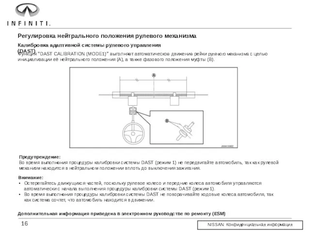 Регулировка нейтрального положения рулевого механизма Функция “DAST CALIBRATION (MODE1)” выполняет автоматическое