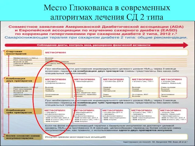 Место Глюкованса в современных алгоритмах лечения СД 2 типа