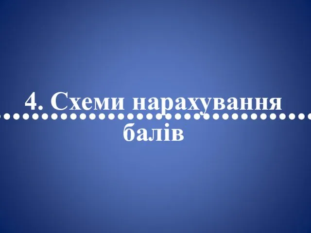 •••••••••••••••••••••••••••••••••• 4. Схеми нарахування балів