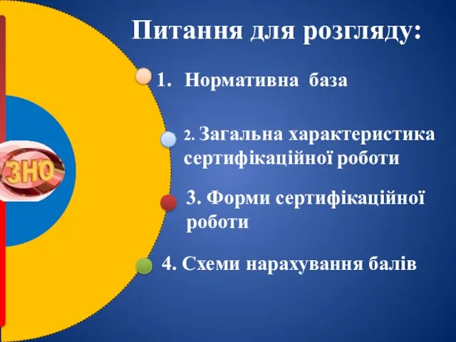 Нормативна база 2. Загальна характеристика сертифікаційної роботи 3. Форми сертифікаційної роботи