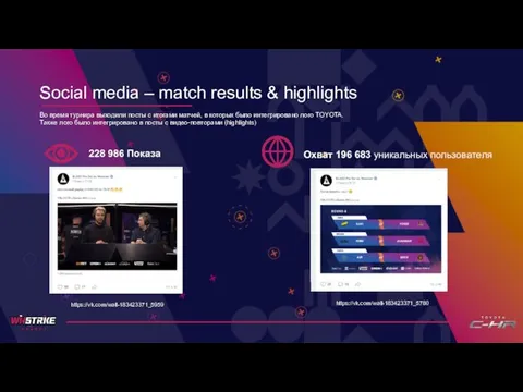 Social media – match results & highlights Во время турнира выходили