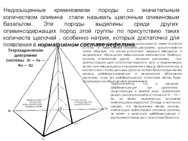 Недосыщенные кремнеземом породы со значительным количеством оливина стали называть щелочным оливиновым