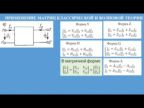 ПРИМЕНЕНИЕ МАТРИЦ КЛАССИЧЕСКОЙ И ВОЛНОВОЙ ТЕОРИИ