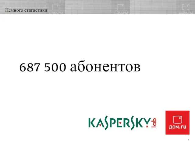 Немного статистики 687 500 абонентов