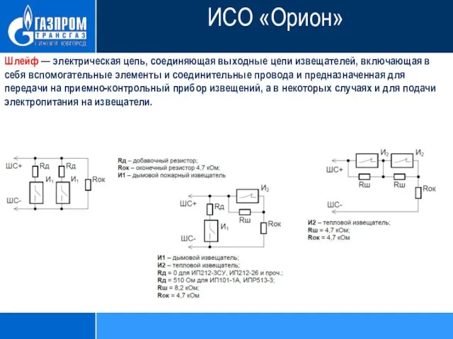 Шлейф — электрическая цепь, соединяющая выходные цепи извещателей, включающая в себя