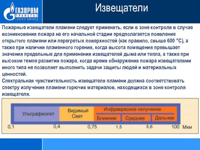 Пожарные извещатели пламени следует применять, если в зоне контроля в случае