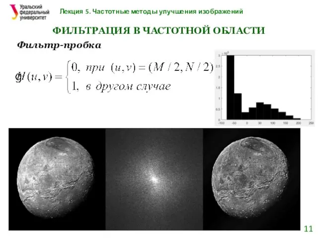 Лекция 5. Частотные методы улучшения изображений ФИЛЬТРАЦИЯ В ЧАСТОТНОЙ ОБЛАСТИ Фильтр-пробка